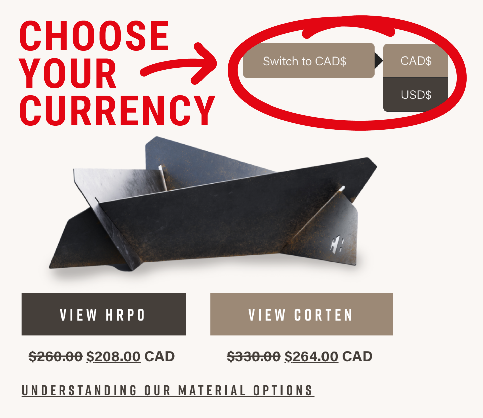 Choose your currency